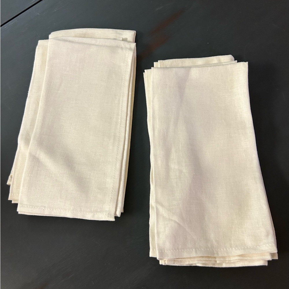 White Linen Napkins 20 x 20 Pier One New W/Tags Set - 8